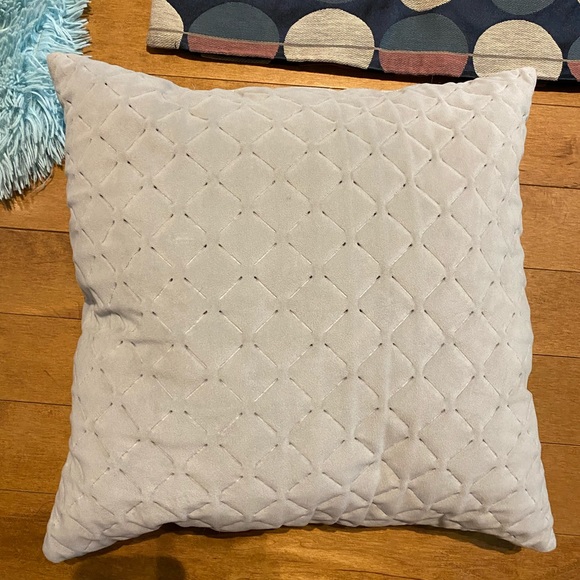 One throw pillow and 3 pillow covers (blush pink plain one not pictured) - Picture 2 of 4